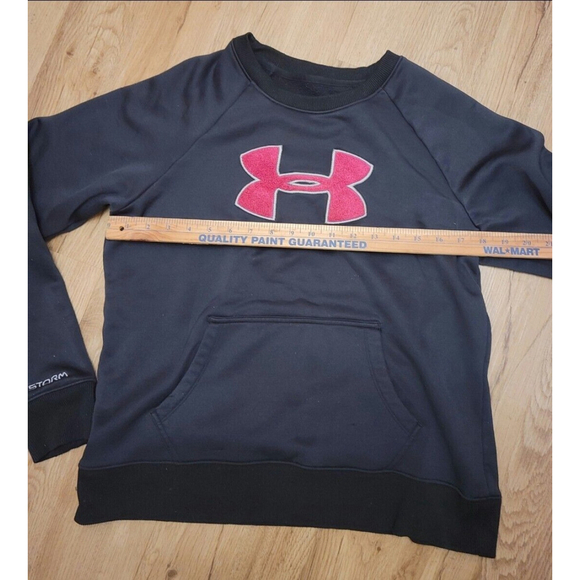 Under Armour Hoodie Womens Black Pink Sweatshirt UnderArmor Excellent Cond READ - Picture 3 of 9